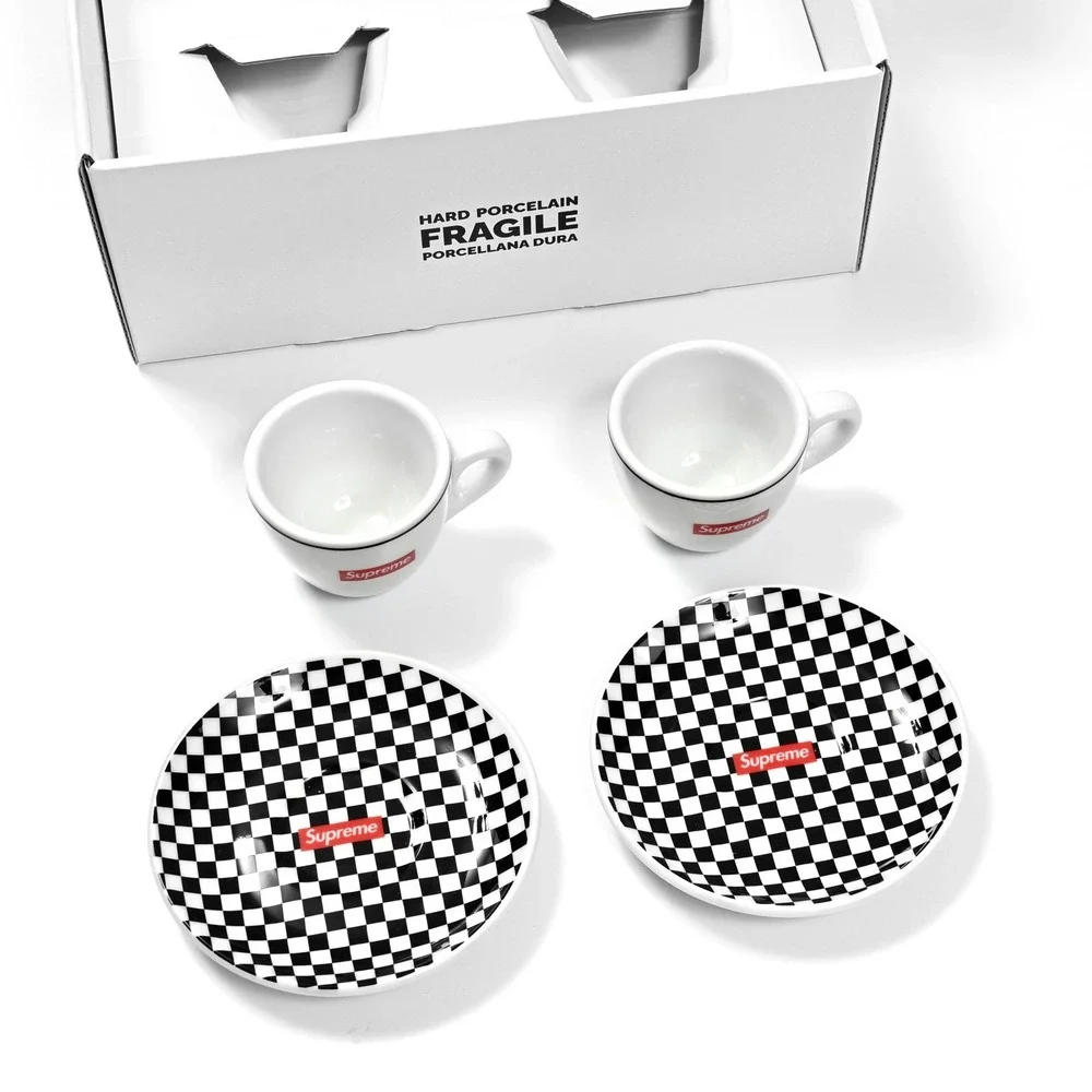 Supreme IPA Porcellane Aosta Espresso‎ Set Of 2 Black And White Rare ✅ Authentic
